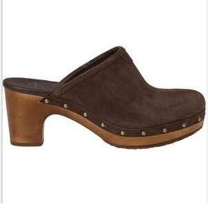 UGG Abbie espresso suede leather‎ clogs size 7